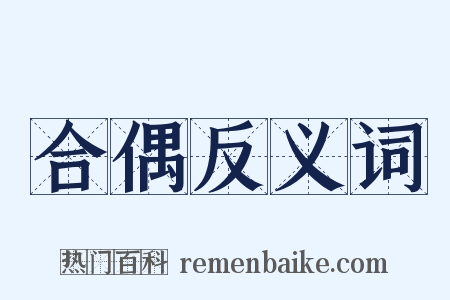 合偶反义词是什么意思的图片